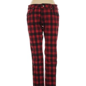 Tripp NYC Red & Black Plaid Jeans Pants
